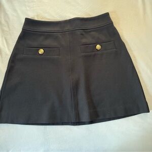 Sophisticated Black Skirt with Gold Button Details